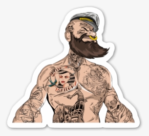 Sailor Man Sticker - Beard Popeye, HD Png Download, Free Download