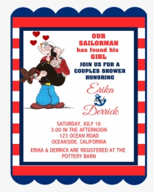 Popeye The Sailor Man Invitation, HD Png Download, Free Download
