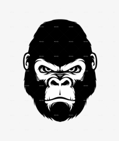 Gorilla Head Silhouette Style A Huge Zoo, Animals, - Gorilla Head Png, Transparent Png, Free Download