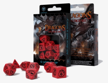 Dice 7 Set Dragons Red / Black"     Data Rimg="lazy"  - Q Workshop Bottle Green Dragon, HD Png Download, Free Download