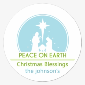 Nativity Scene Blue Personalized Sticker Christmas - Circle, HD Png Download, Free Download