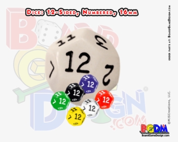 12 Sided Numbered Dice, D12 - Bowling Pin Pawns, HD Png Download, Free Download