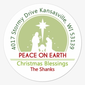 Nativity Scene Personalized Sticker Christmas Stickers - Circle, HD Png Download, Free Download