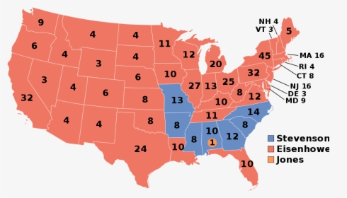 Electoralcollege1952 - 1996 Presidential Election, HD Png Download, Free Download