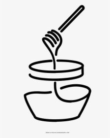 Honey Jar Coloring Page - Colouring Page Honey Pot, HD Png Download, Free Download
