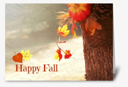 Happy Fall Greeting Card - Floral Design, HD Png Download, Free Download