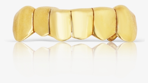 Polished Bottom Solid With Deep Cuts Yellow Gold Teeth - Gold Grill Teeth Png, Transparent Png, Free Download