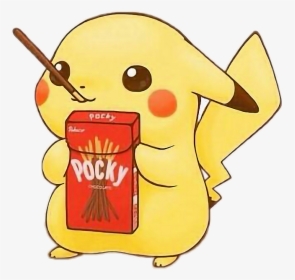 💖not My Art💖 Pikachu Is Eating Pocky Kawaii Pikachu - Anime Kawaii Pokemon, HD Png Download, Free Download