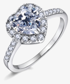 Heart Ring Photos - Platinum Diamond Ring For Women, HD Png Download, Free Download