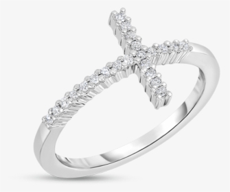 Roberto Coin Cross Ring With Diamonds - Engagement Ring, HD Png Download, Free Download