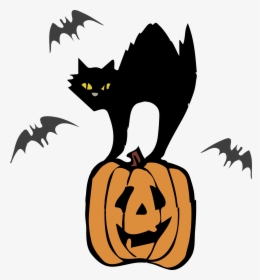 Black Cat Halloween - Halloween Black Cat Clipart, HD Png Download, Free Download