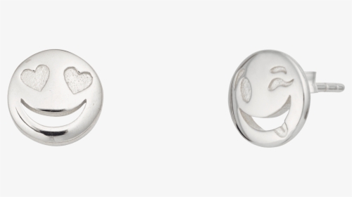 Silver Emoji Stud Earrings - Earrings, HD Png Download, Free Download