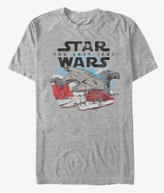 Distressed Star Wars Last Jedi T-shirt - Mens Beauty And The Beast Shirt, HD Png Download, Free Download
