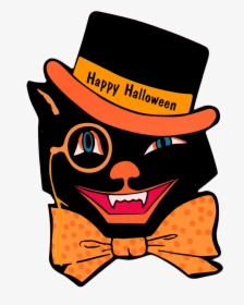 Vintage Halloween Black Cat, HD Png Download, Free Download
