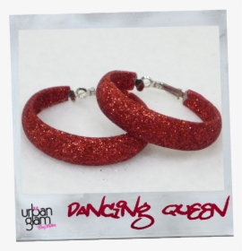 Red Glitter Hoop Earrings, HD Png Download, Free Download
