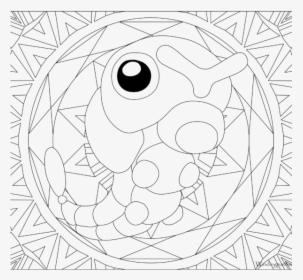 Adult Pokemon Coloring Page Caterpie - Mandalas De Pokemon Para Colorear, HD Png Download, Free Download