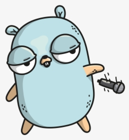 Gopher Dropping The Microphone - Golang Gophers, HD Png Download, Free Download