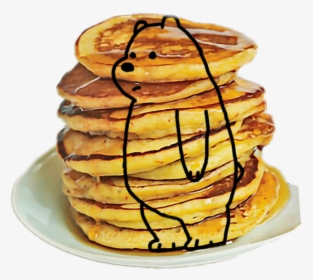 #pancakes #pancake #butter #honey #syrup #bear #plate - Pannekoek, HD Png Download, Free Download