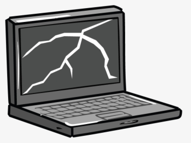 Broken Laptop Screen Cartoon, HD Png Download, Free Download