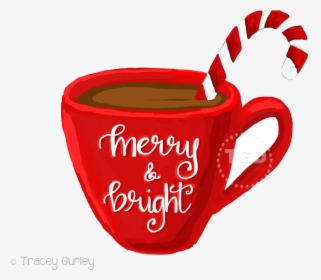 Hot Chocolate Merry And Bright Cocoa Coffee Cup Transparent - Christmas Hot Chocolate Images Clip Art, HD Png Download, Free Download