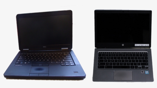 Two Laptops, One Dell Latitude And One Hp Chromebook - Netbook, HD Png Download, Free Download