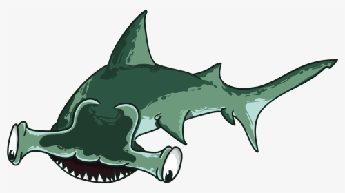 Shark, Fish, Hammer, Predator, Teeth, Mouth, Sea - Cartoon Shark Hammer, HD Png Download, Free Download