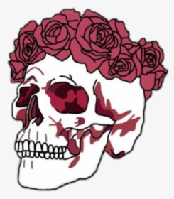 Flowers Clipart Skull - Skull With Flower Crown, HD Png Download, Free Download