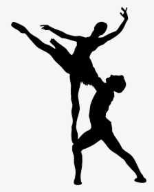 Dancing Dancer Girl Man Png Splat - Silhouette Ballet Dancers Png, Transparent Png, Free Download
