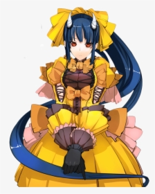 Anime Yellow Dress And Blue Hair, HD Png Download, Free Download
