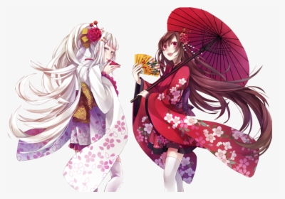 Japanese Anime Girls - Anime Girl Kimono Render, HD Png Download, Free Download