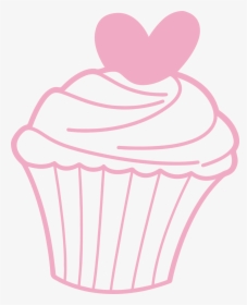 Pink,baking Decorating,cake Decorating Supply,baked - Outline Cup Cakes Clip Art, HD Png Download, Free Download