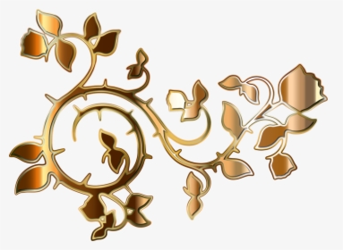 Gold,text,symbol - Gold Vines No Background, HD Png Download, Free Download