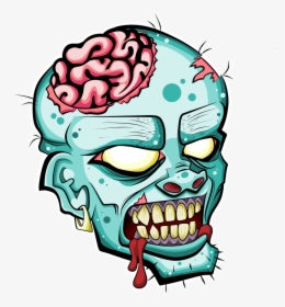Zombie Head Free Clipart Please Credit By Deadly Voo - Zombie Head Clip Art, HD Png Download, Free Download