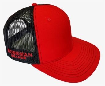 Bossman Red & Black Mesh Hat - Baseball Cap, HD Png Download, Free Download