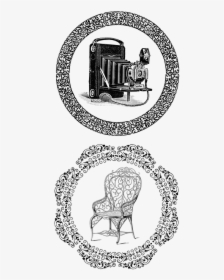 Vintage, Art, Camera, Chair, Furniture, Frame, Elements - Circular Border Black & White, HD Png Download, Free Download