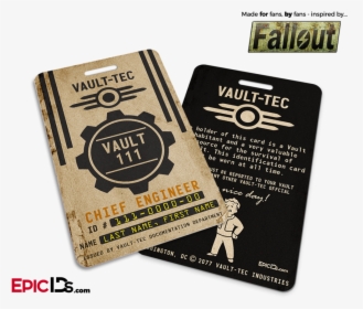 Chief Engineer "fallout - Vault Tec Key Card, HD Png Download, Free Download
