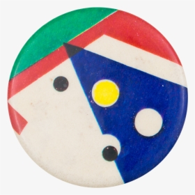 Blue Triangle On White Green And Red Art Button Museum - Circle, HD Png Download, Free Download