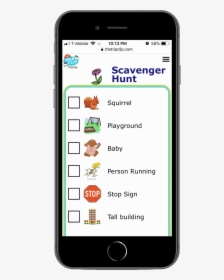 Picture Checklists Things For Kids To Find On Walking - Vocab App On Phone, HD Png Download, Free Download