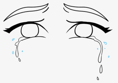 Crying Eyes Drawing Easy, HD Png Download - kindpng