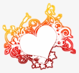 #neon #heart #hearts #fire #red #yellow #orange #love - Neon Orange Heart Transparent, HD Png Download, Free Download