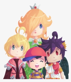 Ness, Rosalina, Shulk And Dark Pit - Cartoon, HD Png Download, Free Download