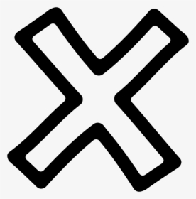 Delete Hand Drawn Cross Symbol Outline - Railway Crossing Sign Ontario, HD Png Download, Free Download
