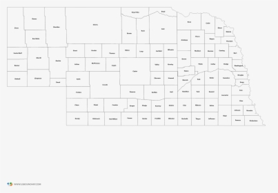 Nebraska Counties Outline Map - Cross, HD Png Download, Free Download