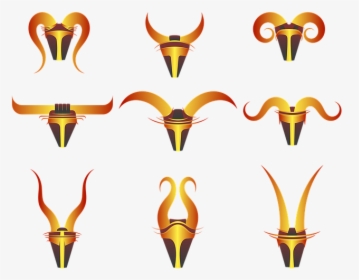 Horns, Decorative, Stylised, Wall Mount - Stylised Hornes, HD Png Download, Free Download
