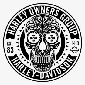 Harley Davidson Owners Group Skull Logo Vector Patch - Harley Davidson Skull Logo Png, Transparent Png, Free Download