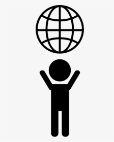 Earth Grid Over A Boy Silhouette - Globe Symbol, HD Png Download, Free Download
