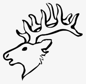 Head, Silhouette, Face, Skull, Cartoon, Deer, Heads - Elk Head Drawing Easy, HD Png Download, Free Download