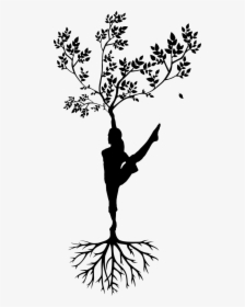 Meditation, Silhouette, Women, Tree, Yoga - Drawings Related To Yoga, HD Png Download, Free Download