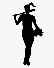Baseball Batting Silhouette Woman Clip Art - Women's Silhouette, HD Png Download, Free Download