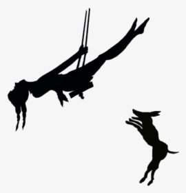 Baseball Girl Swinging Clipart Silhouette - Girl On Swing Silhouette Transparent, HD Png Download, Free Download